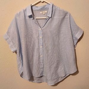 Madewell Short Sleeve Button Up Tee, Size Large